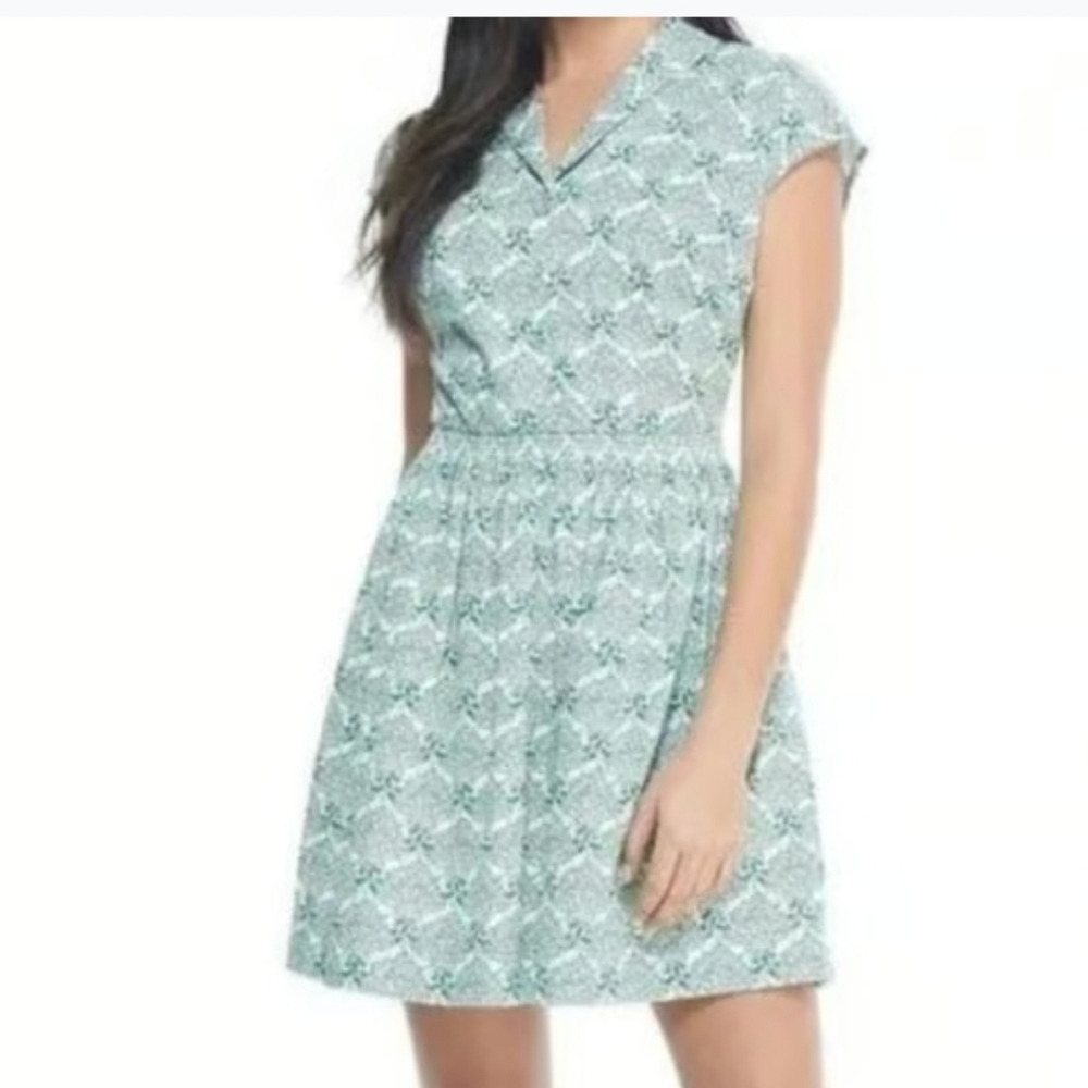 Gal Meets Glam Green Patterned Mini Dress Size 18